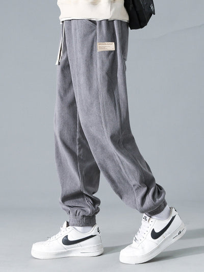 Drawstring Corduroy Jogging Pants