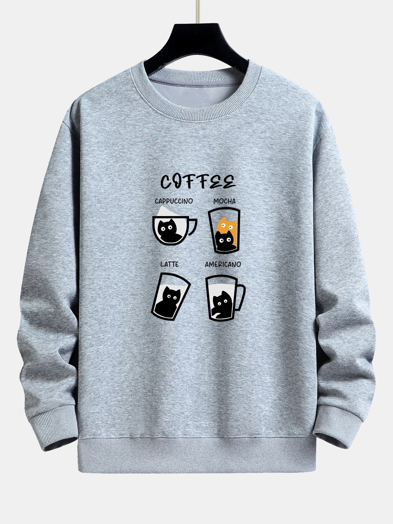 Koffie Kat Print Relax Fit Sweatshirt