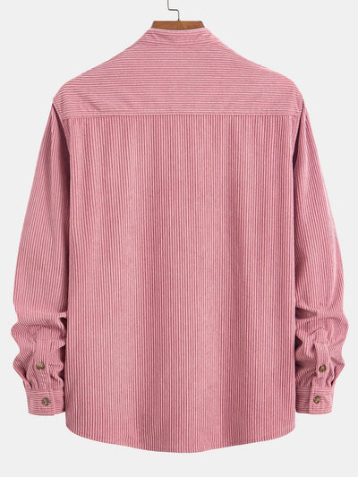 Corduroy Overhemd met Staande Kraag
