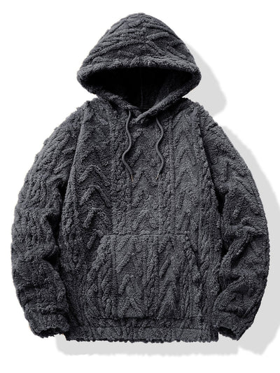 Geometrische Jacquard Teddy Hoodie