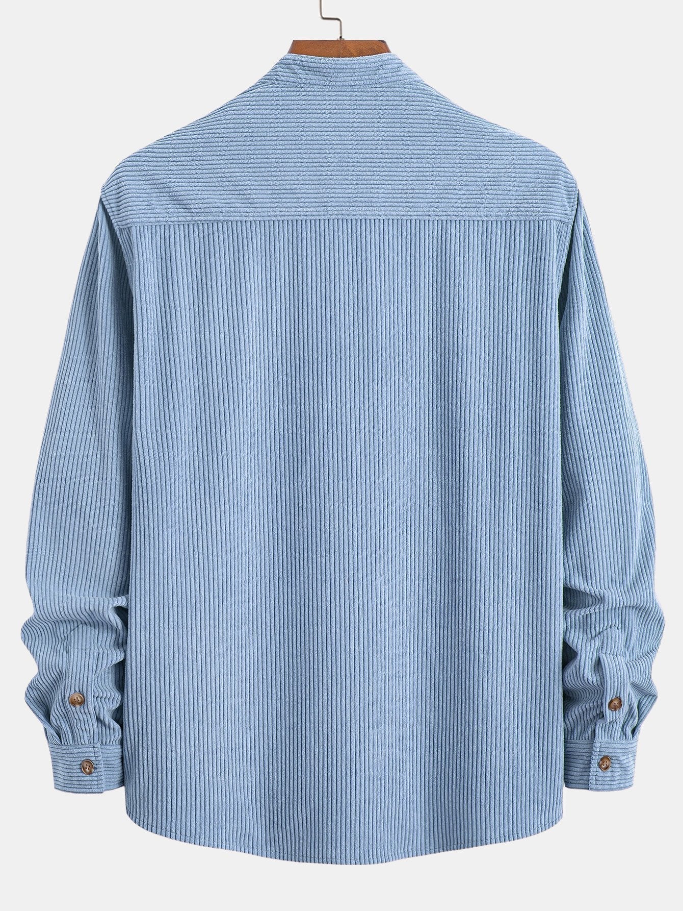 Corduroy Overhemd met Staande Kraag