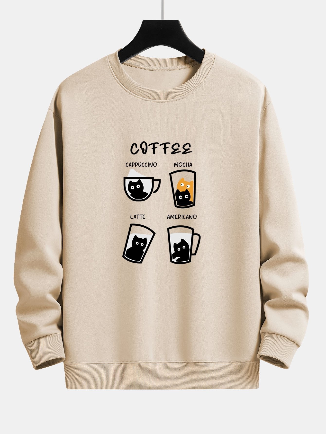Koffie Kat Print Relax Fit Sweatshirt
