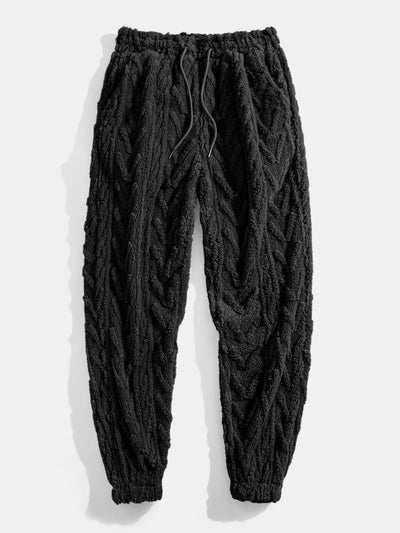 Geometrische Jacquard Teddy Hoodie & Joggingbroek