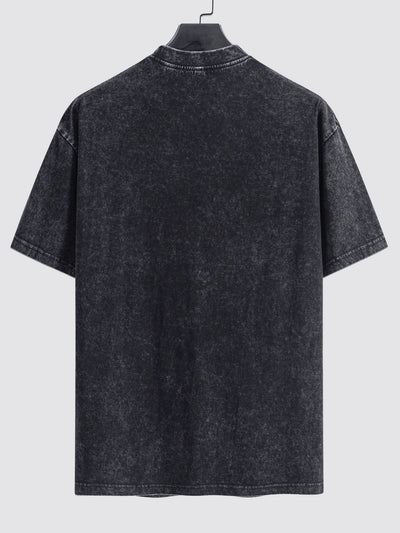 Violent Bear Slogan Print Washed Drop Shoulder Oversize T-Shirt
