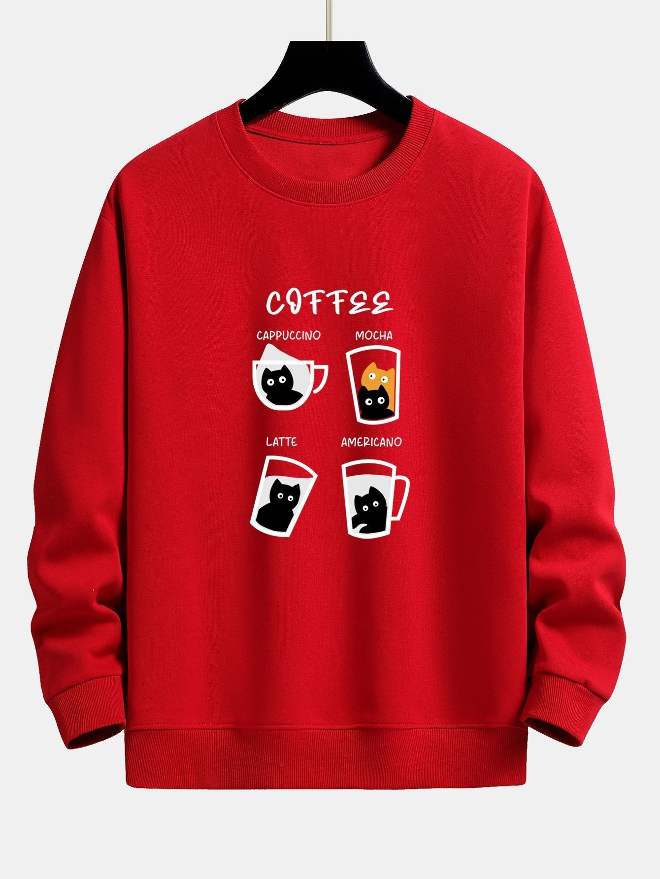 Koffie Kat Print Relax Fit Sweatshirt