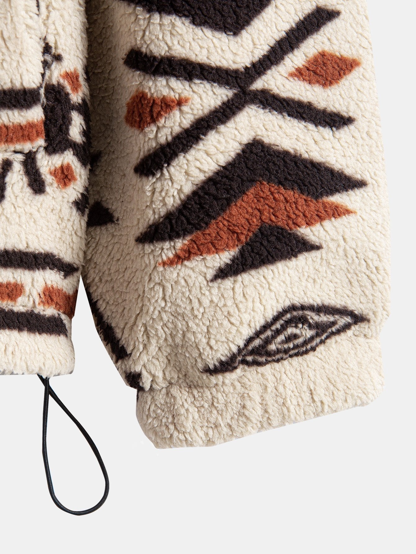 Aztec Print Patchwork Teddy Fleece Coat