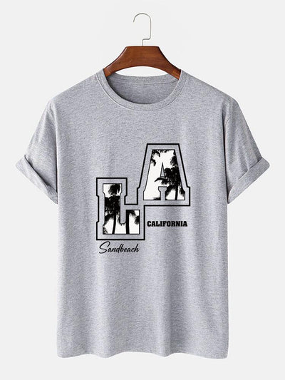 LA Palm Tree Print T-Shirt