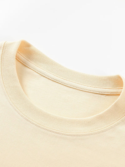 Basic Long Sleeve Heavy Weight Arc Hem T-Shirt