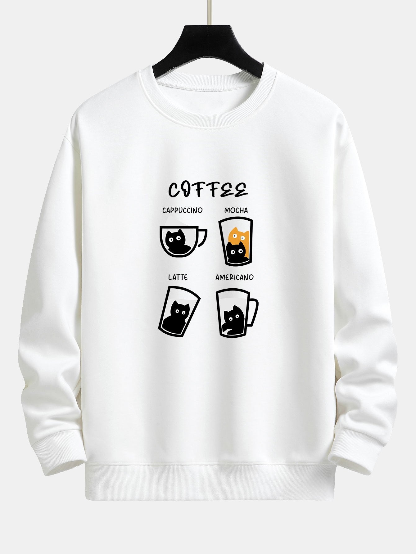 Koffie Kat Print Relax Fit Sweatshirt
