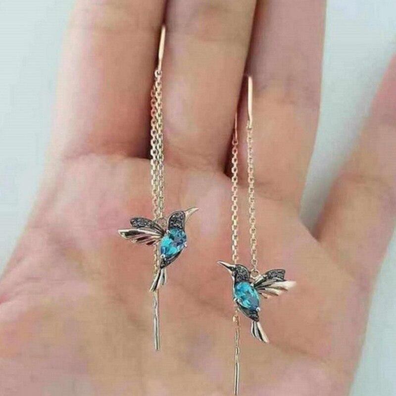 Ohrringe mit Kolibri und Zirkonia