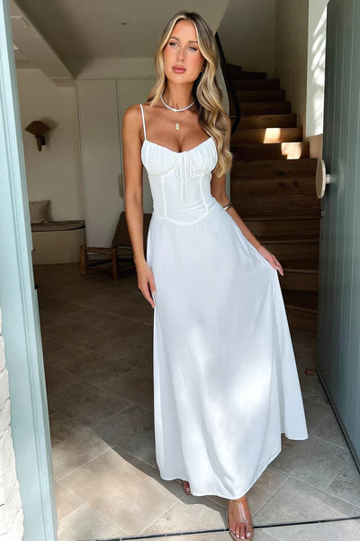 Corina™ | Mouwloze Maxi-jurk met Vetersluiting