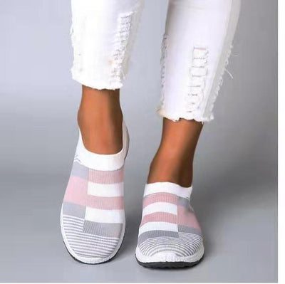 Liveli - Atmungsaktive Plateauschuhe für Damen, Ballenzehen-Korrektur, Schlupfschuhe