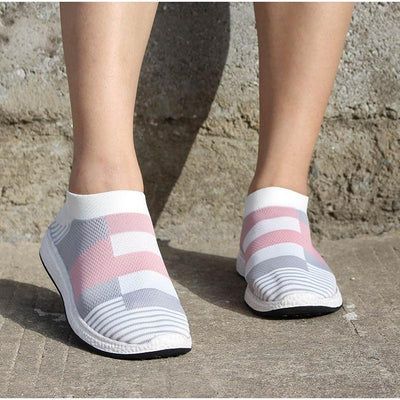 Liveli - Atmungsaktive Plateauschuhe für Damen, Ballenzehen-Korrektur, Schlupfschuhe