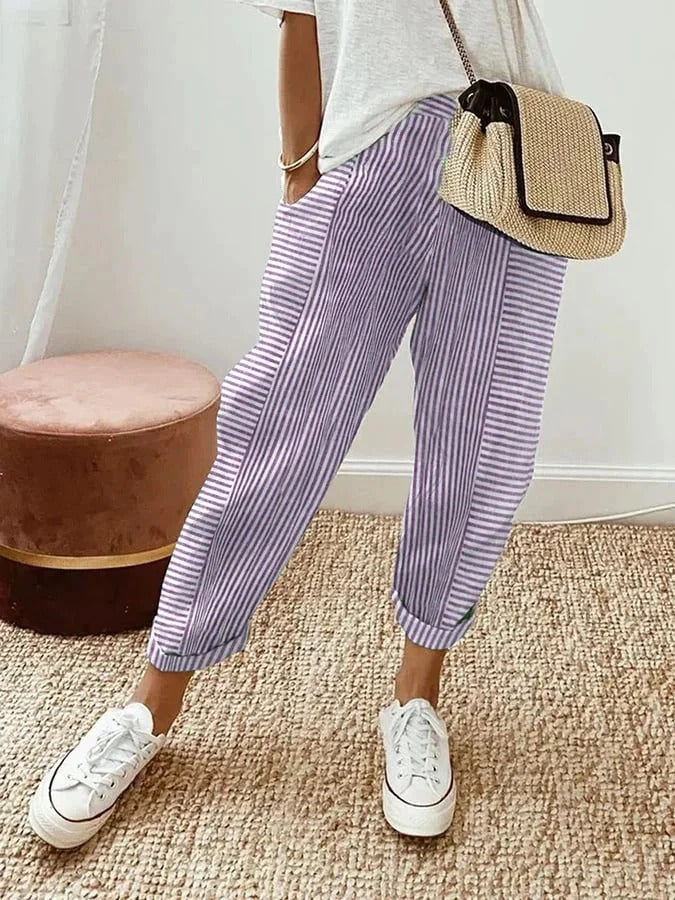 Kae | Pantalon en coton rayé