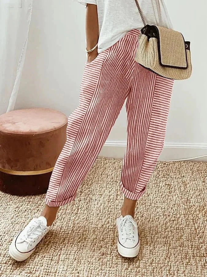 Kae | Pantalon en coton rayé