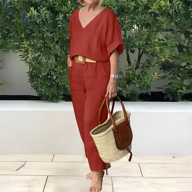 Claire | Luxe Ontspannen Twee-Delige Outfit