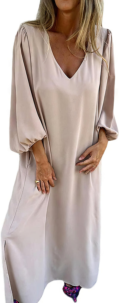 LIVIA | Langes Bohemian-Kleid mit Taschen und stylischem Schnitt 