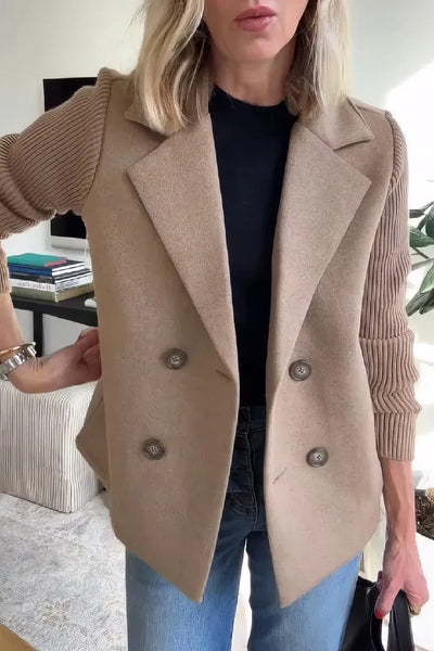 CLAIRE | Cardigan long à manches patchwork, tendance et chic