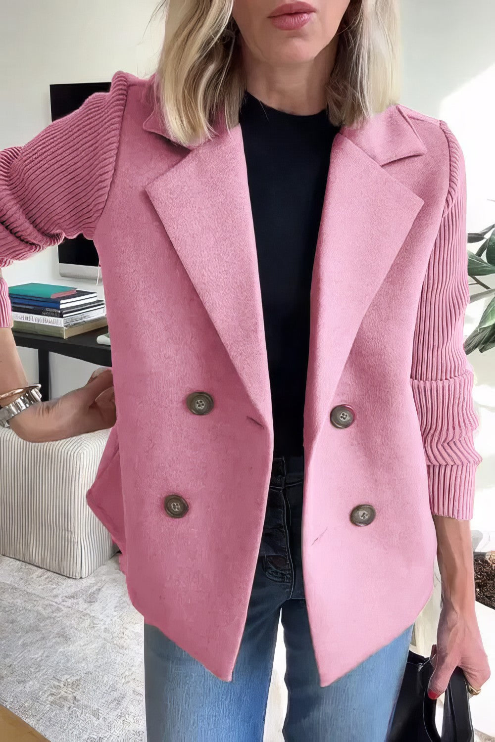 CLAIRE | Cardigan long à manches patchwork, tendance et chic