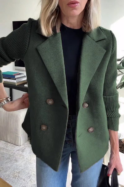 CLAIRE | Cardigan long à manches patchwork, tendance et chic