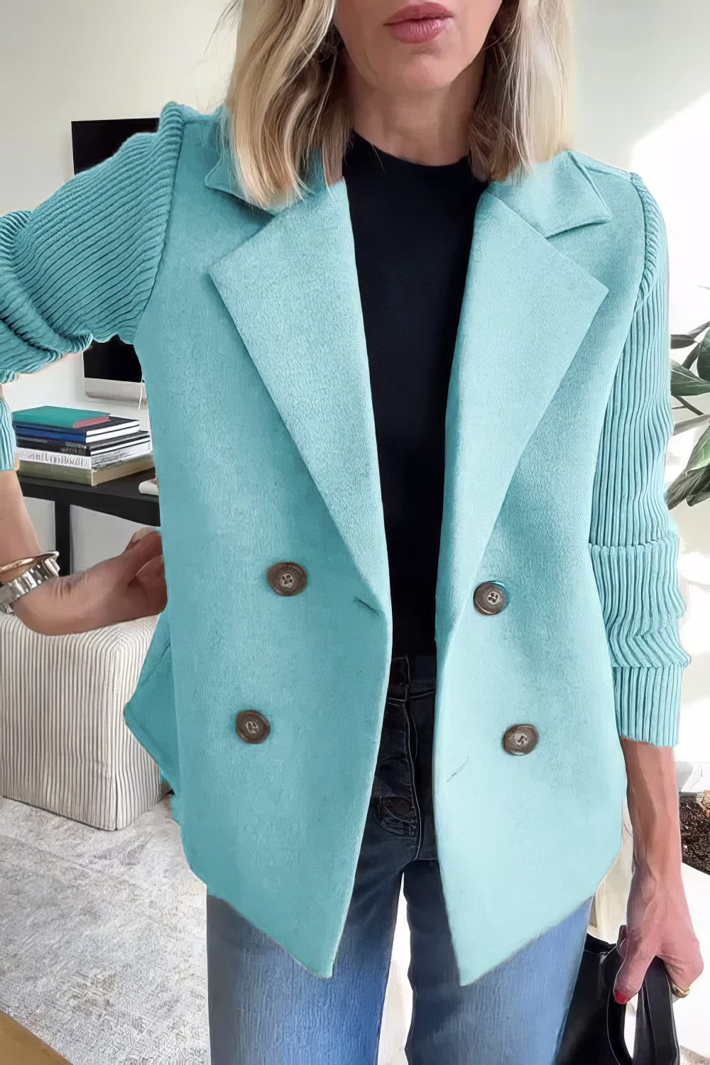 CLAIRE | Cardigan long à manches patchwork, tendance et chic