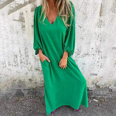 LIVIA | Langes Bohemian-Kleid mit Taschen und stylischem Schnitt 