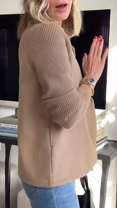 CLAIRE | Cardigan long à manches patchwork, tendance et chic