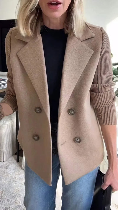 CLAIRE | Cardigan long à manches patchwork, tendance et chic