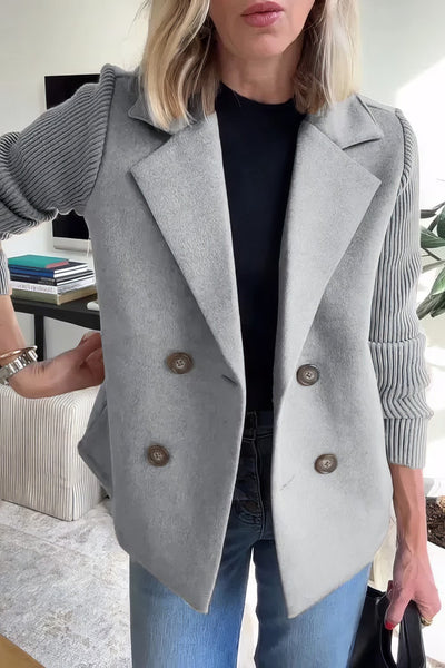 CLAIRE | Cardigan long à manches patchwork, tendance et chic